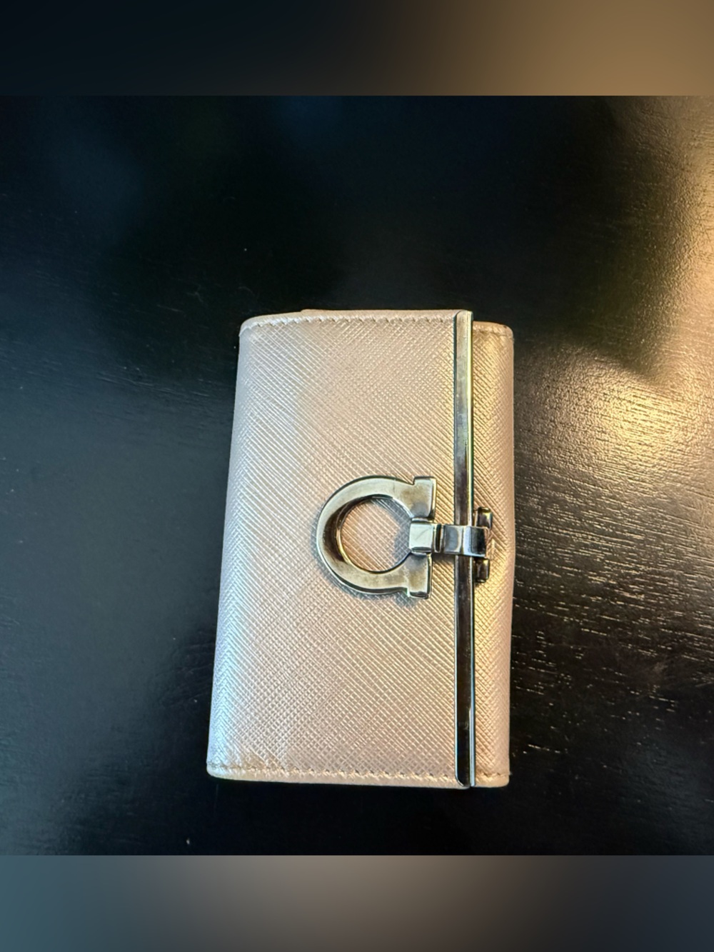 Salvatore Ferragamo Metallic Gold Card & Key Holder